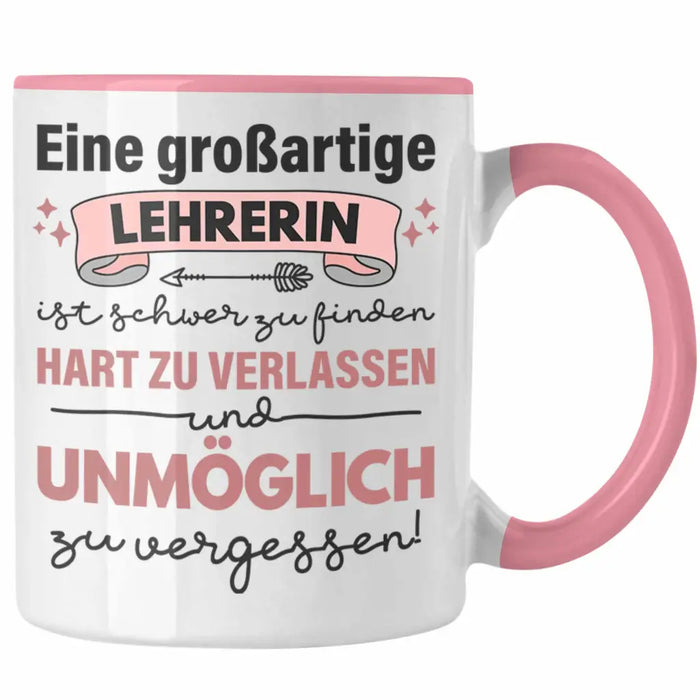 Lehrerin Geschenk Tasse Geschenkidee Lustig Danke Sprüche Dankeschön Grundschule Rosa Trendation