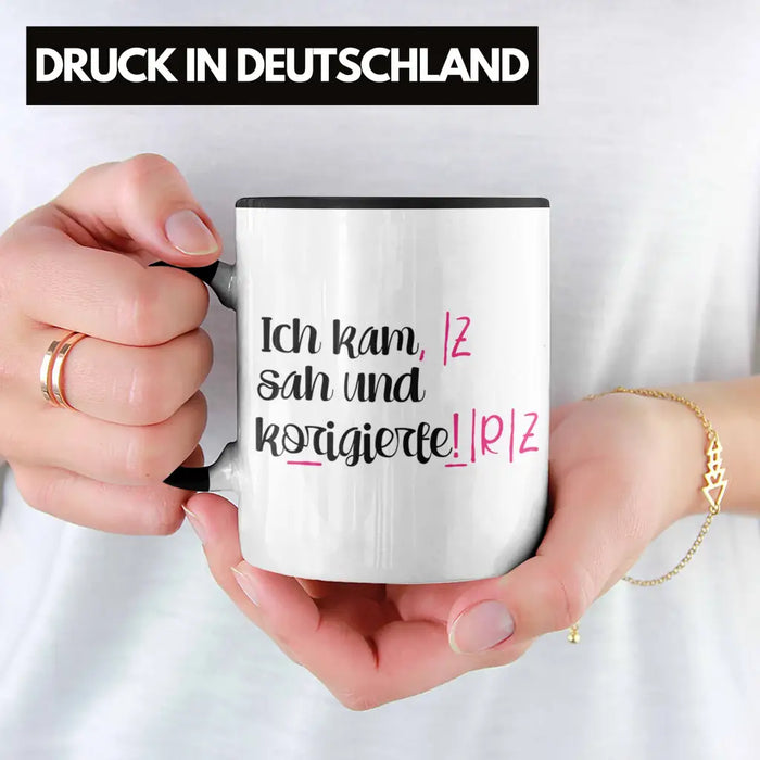 Lehrerin Geschenk Tasse Spruch Grundschule Geschke Lustig für Lehrerinnen Abschied Geschenkidee Englisch Deutsch Trendation