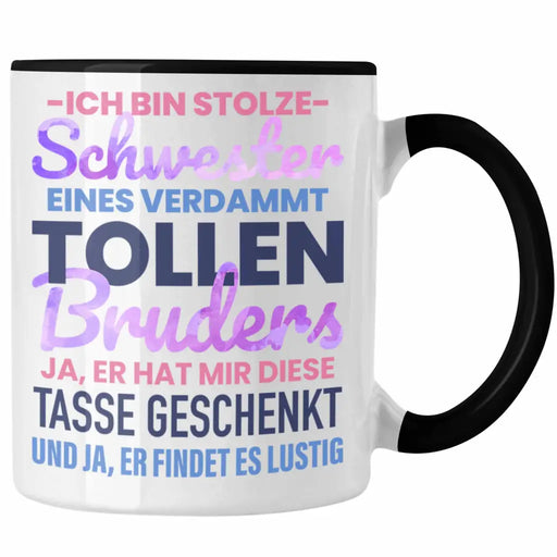 Lustiges Geschenk für Schwester von Bruder Lustiger Spruch Verdammt Toller Bruder Trendation