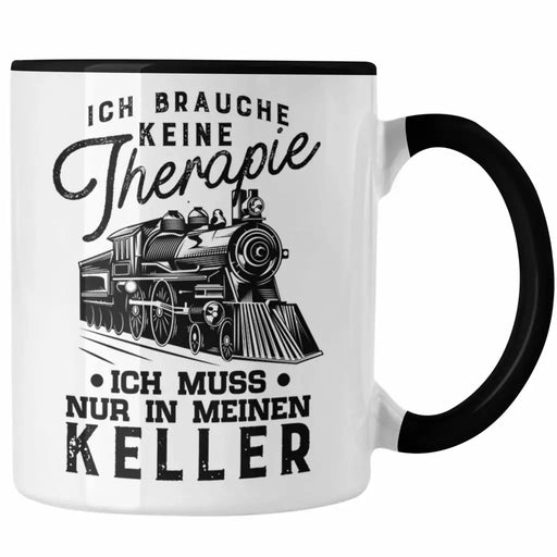 Modelleisenbahn Tasse Geschenk für Eisenbahner Spruch Ich Muss In Meinen Keller Trendation