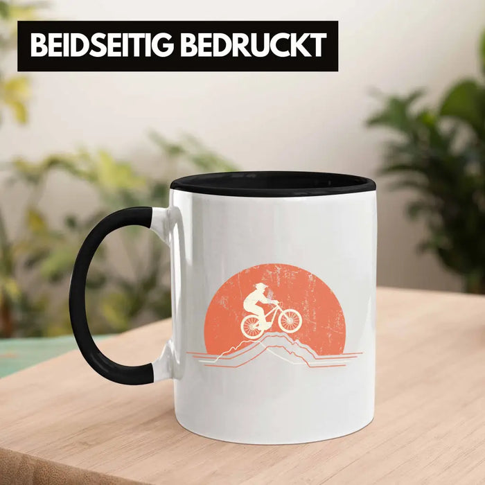 Moutainbike Geschenk Tasse Mountainbiker Geschenkidee Kinder Kaffeetasse Männer Accessories Grafik MTB Berge Trendation