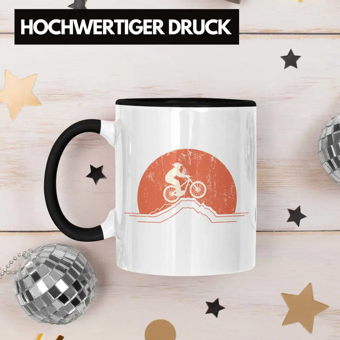 Moutainbike Geschenk Tasse Mountainbiker Geschenkidee Kinder Kaffeetasse Männer Accessories Grafik MTB Berge Trendation