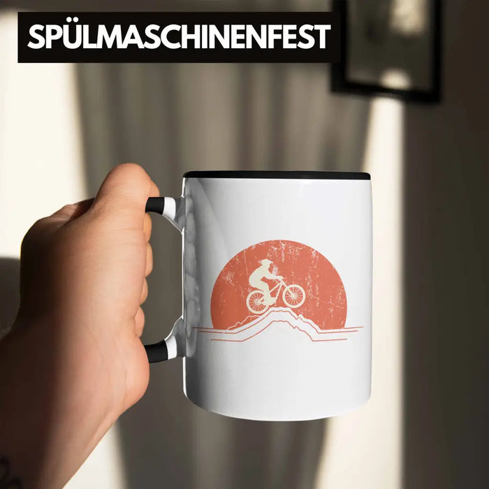 Moutainbike Geschenk Tasse Mountainbiker Geschenkidee Kinder Kaffeetasse Männer Accessories Grafik MTB Berge Trendation