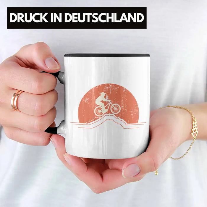 Moutainbike Geschenk Tasse Mountainbiker Geschenkidee Kinder Kaffeetasse Männer Accessories Grafik MTB Berge Trendation