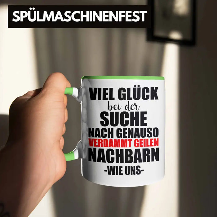 Nachbarn Abschied Geschenk Tasse Abschiedsgeschenk Nachbarin Nachbar Bester Nachbar Grün Trendation