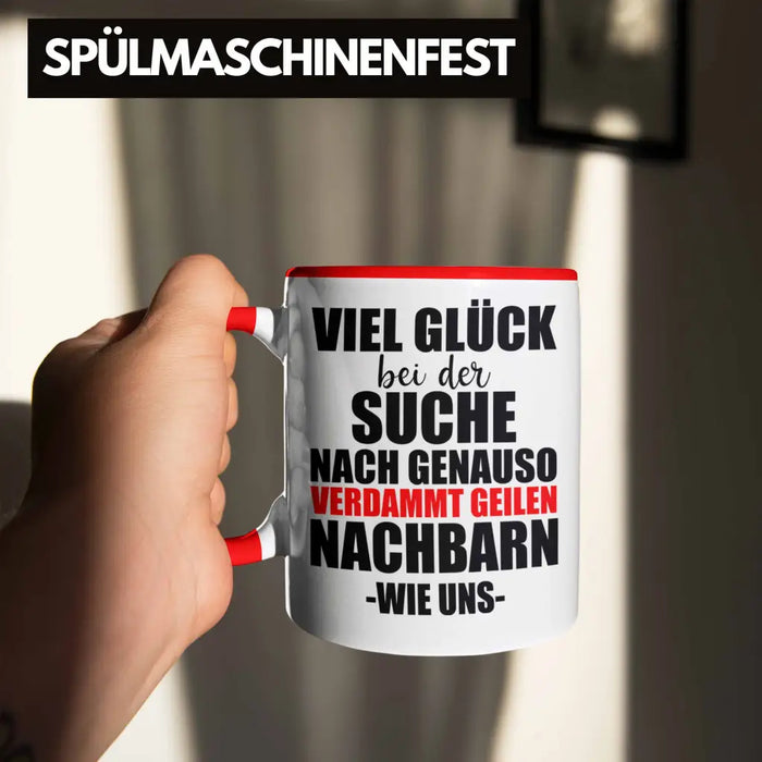 Nachbarn Abschied Geschenk Tasse Abschiedsgeschenk Nachbarin Nachbar Bester Nachbar Rot Trendation