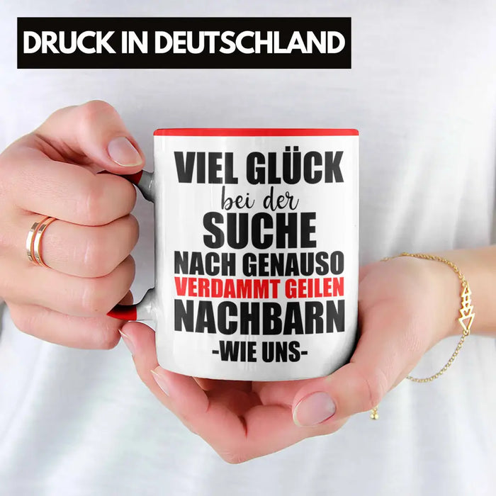 Nachbarn Abschied Geschenk Tasse Abschiedsgeschenk Nachbarin Nachbar Bester Nachbar Rot Trendation
