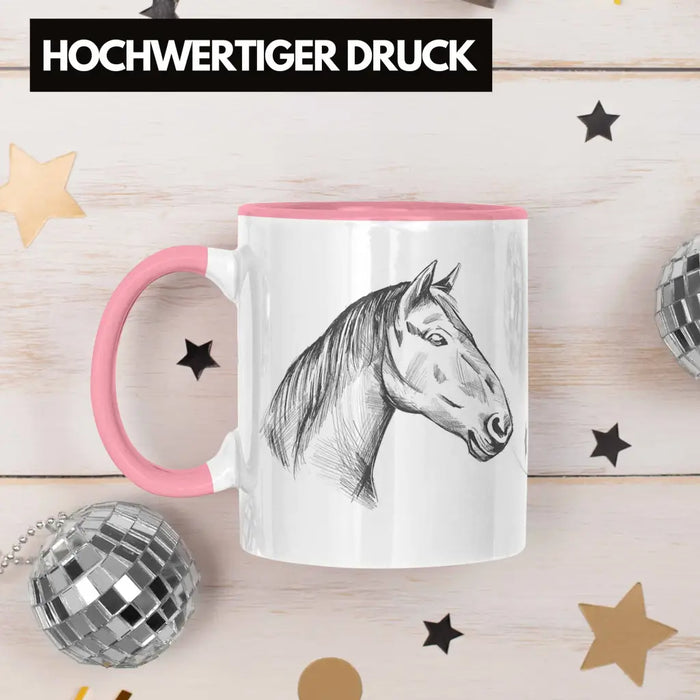 Pferde Tasse Lustig Reiterin Geschenk Pferde Geschenke Mädchen Pferdeliebhaber Rosa Trendation