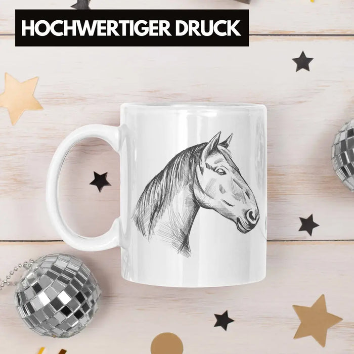 Pferde Tasse Lustig Reiterin Geschenk Pferde Geschenke Mädchen Pferdeliebhaber Weiß Trendation