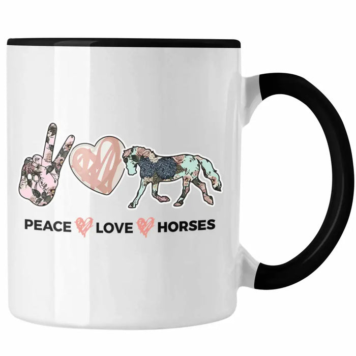 Pferde Tasse Lustig Reiterin Geschenk Pferde Geschenke Mädchen Pferdeliebhaber Peace Love Horses Trendation