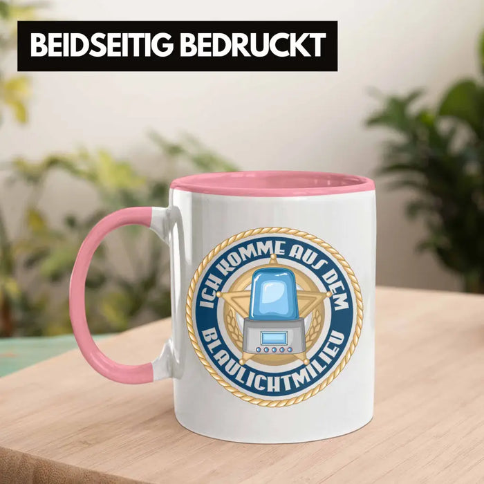 Polizist Geschenk Tasse mit Spruch Geschenke Polizei Männer Lustig Blaulichtmilieu Rosa Trendation