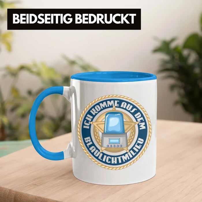 Polizist Geschenk Tasse mit Spruch Geschenke Polizei Männer Lustig Blaulichtmilieu Blau Trendation