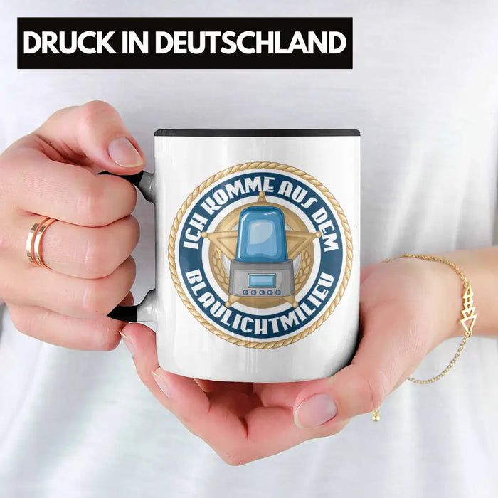 Polizist Geschenk Tasse mit Spruch Geschenke Polizei Männer Lustig Blaulichtmilieu Trendation