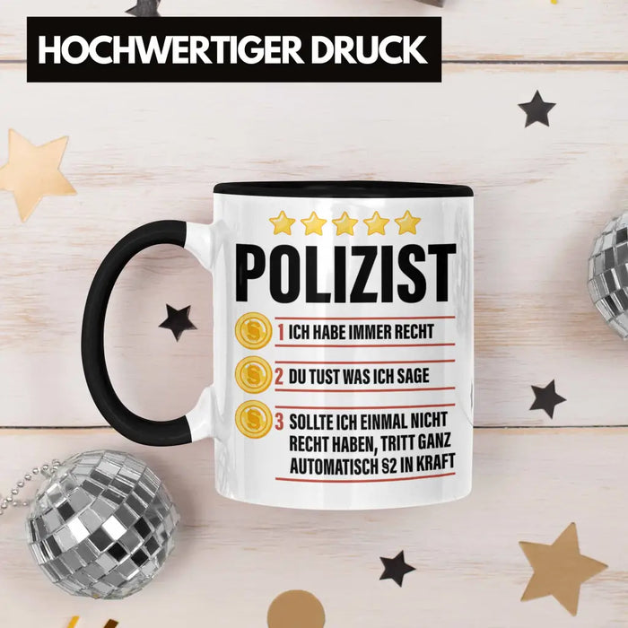 Polizist Geschenk Tasse mit Spruch Geschenke Polizei Männer Lustig Trendation