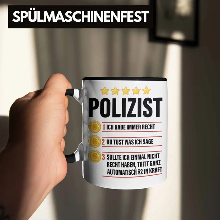 Polizist Geschenk Tasse mit Spruch Geschenke Polizei Männer Lustig Trendation