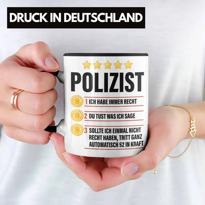 Polizist Geschenk Tasse mit Spruch Geschenke Polizei Männer Lustig Trendation