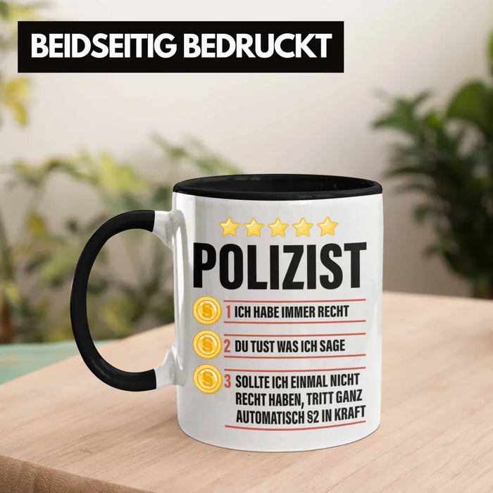 Polizist Geschenk Tasse mit Spruch Geschenke Polizei Männer Lustig Trendation