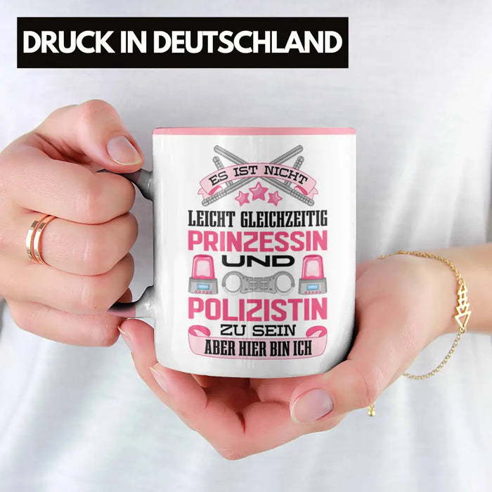 Polizistin Geschenk Tasse mit Spruch Geschenke Polizei Frauen Lustig Blaulichtmilieu Rosa Trendation