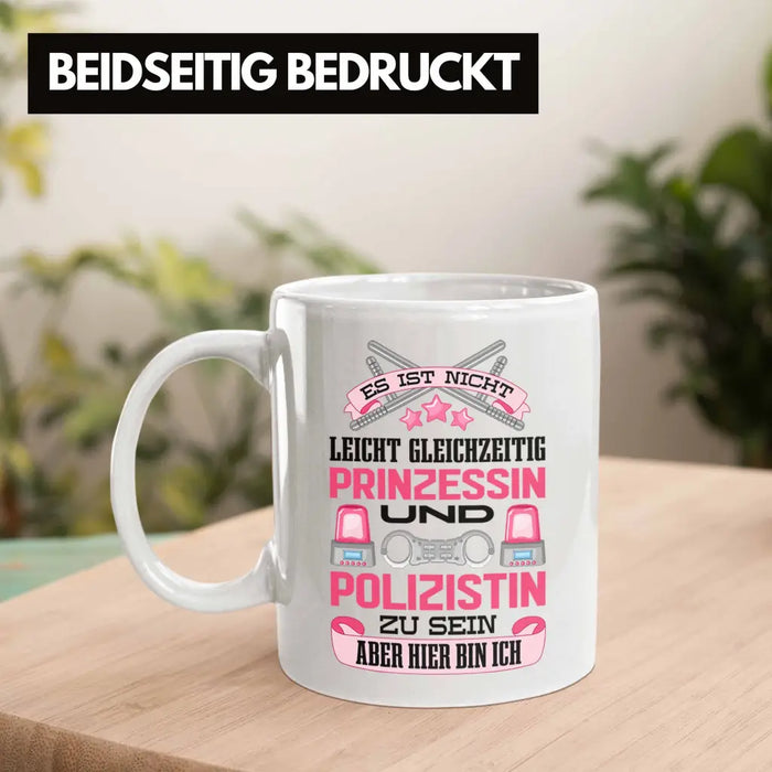 Polizistin Geschenk Tasse mit Spruch Geschenke Polizei Frauen Lustig Blaulichtmilieu Weiß Trendation