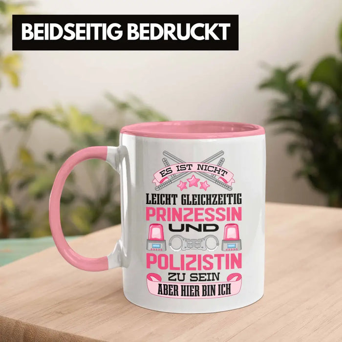 Polizistin Geschenk Tasse mit Spruch Geschenke Polizei Frauen Lustig Blaulichtmilieu Rosa Trendation