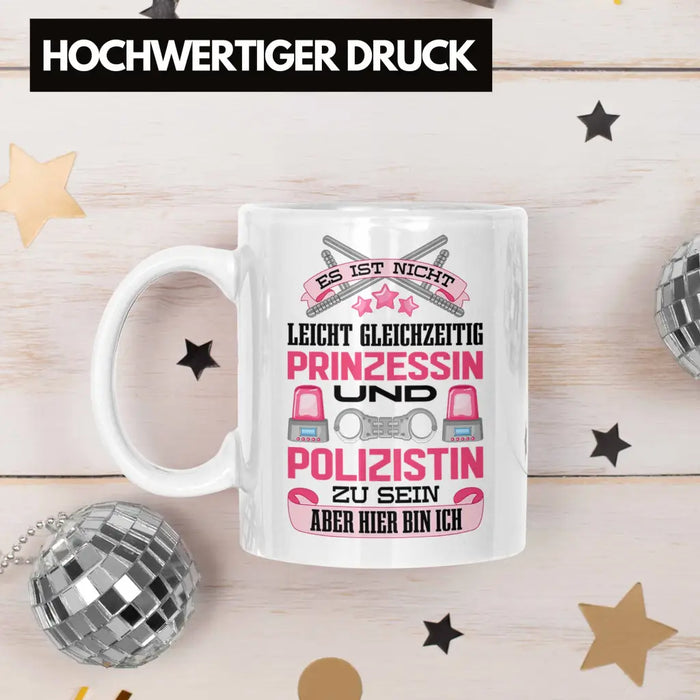 Polizistin Geschenk Tasse mit Spruch Geschenke Polizei Frauen Lustig Blaulichtmilieu Weiß Trendation