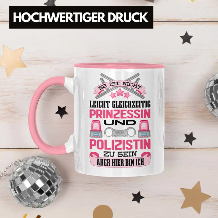 Polizistin Geschenk Tasse mit Spruch Geschenke Polizei Frauen Lustig Blaulichtmilieu Rosa Trendation