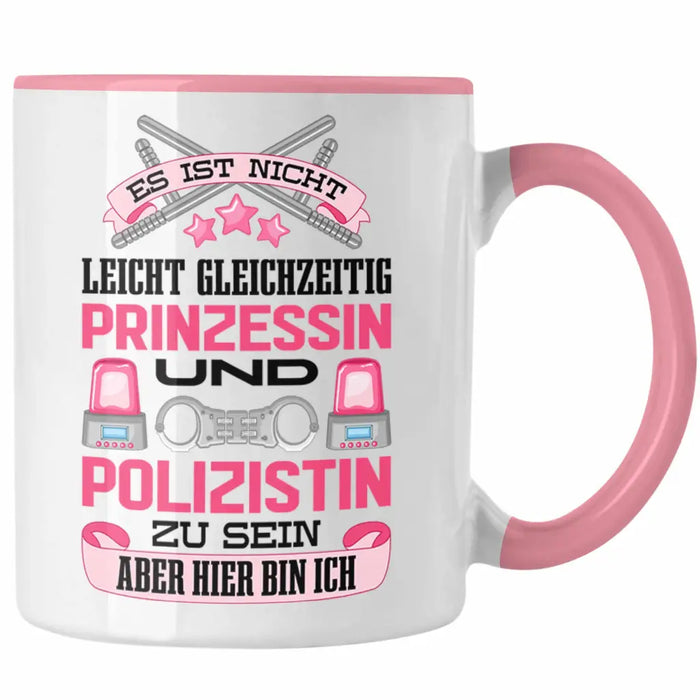Polizistin Geschenk Tasse mit Spruch Geschenke Polizei Frauen Lustig Blaulichtmilieu Rosa Trendation