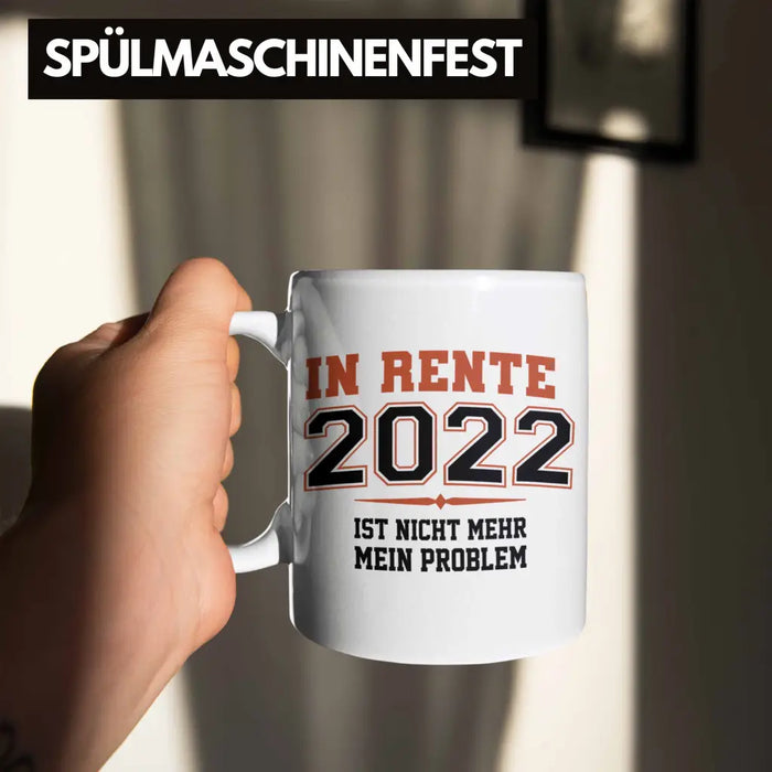 Renter 2022 Tasse Ruhestand Geschenk Rente für Mann Frau Lustig Renteneintritt Abschied Rentnerin Spruch Weiß Trendation