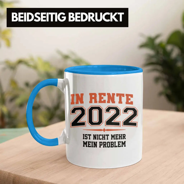 Renter 2022 Tasse Ruhestand Geschenk Rente für Mann Frau Lustig Renteneintritt Abschied Rentnerin Spruch Blau Trendation