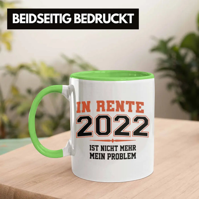 Renter 2022 Tasse Ruhestand Geschenk Rente für Mann Frau Lustig Renteneintritt Abschied Rentnerin Spruch Grün Trendation