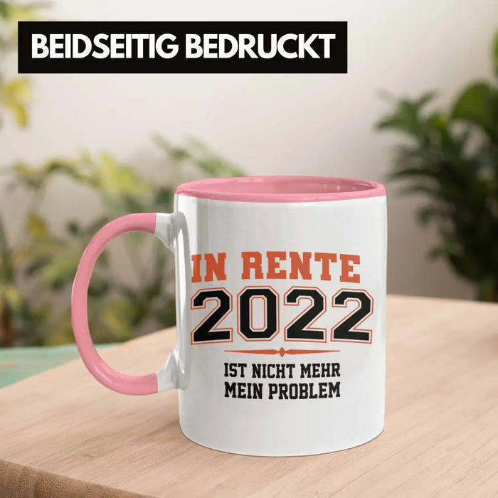 Renter 2022 Tasse Ruhestand Geschenk Rente für Mann Frau Lustig Renteneintritt Abschied Rentnerin Spruch Rosa Trendation
