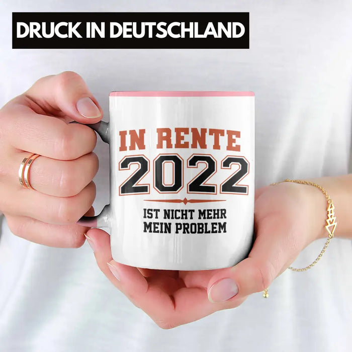 Renter 2022 Tasse Ruhestand Geschenk Rente für Mann Frau Lustig Renteneintritt Abschied Rentnerin Spruch Rosa Trendation