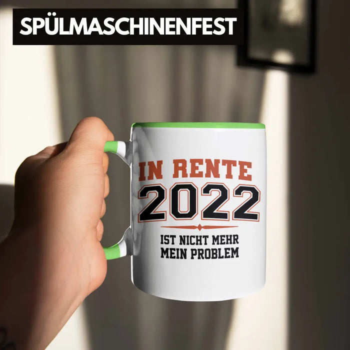Renter 2022 Tasse Ruhestand Geschenk Rente für Mann Frau Lustig Renteneintritt Abschied Rentnerin Spruch Grün Trendation