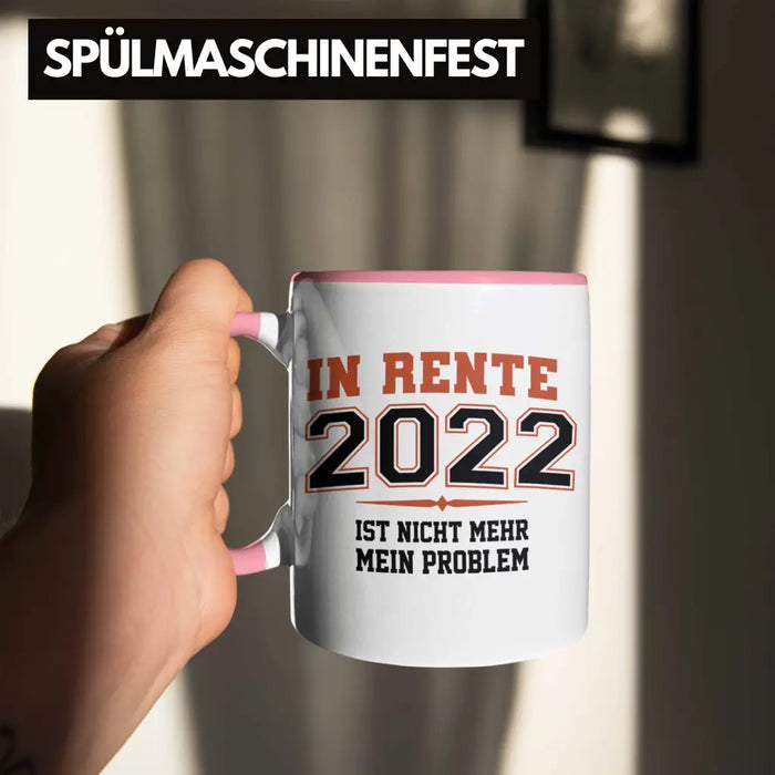 Renter 2022 Tasse Ruhestand Geschenk Rente für Mann Frau Lustig Renteneintritt Abschied Rentnerin Spruch Rosa Trendation