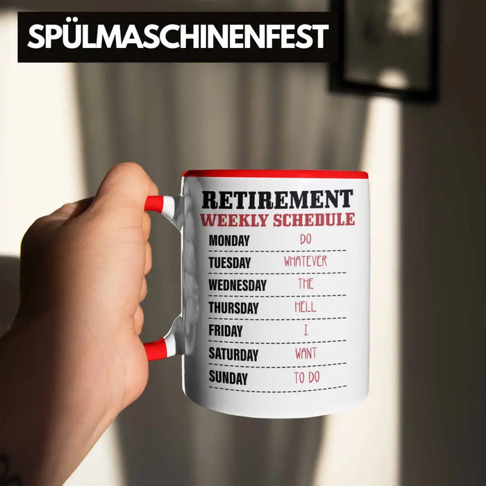 - Renter Tasse Ruhestand Geschenk Rente für Mann Frau Lustig Renteneintritt Abschied Rentnerin Sprüche Rot Trendation
