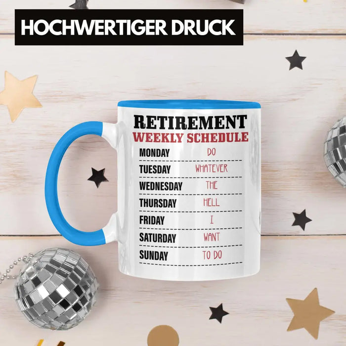 - Renter Tasse Ruhestand Geschenk Rente für Mann Frau Lustig Renteneintritt Abschied Rentnerin Sprüche Blau Trendation