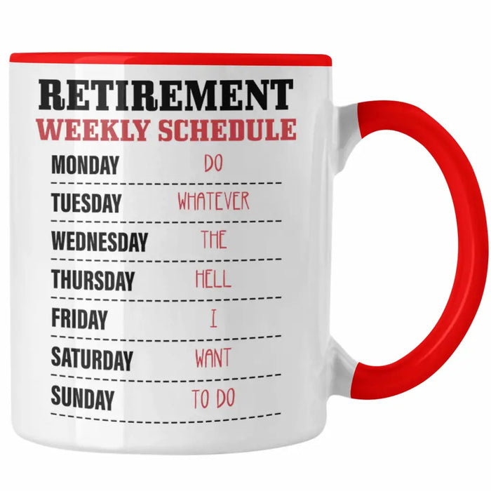 - Renter Tasse Ruhestand Geschenk Rente für Mann Frau Lustig Renteneintritt Abschied Rentnerin Sprüche Rot Trendation