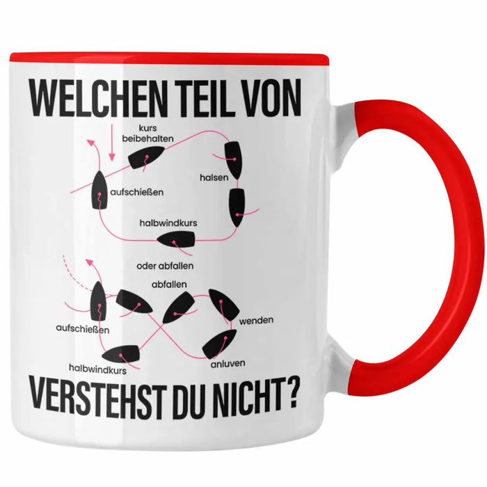 Schiff Fahrer Tasse Kapitän Manöver Boot Yacht Geschenk Lustig Welchen Teil Verstehst Du Nicht Rot Trendation