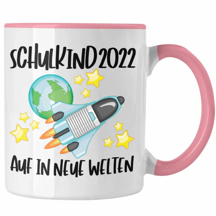 Schulkind 2022 Einschulung Mädchen Junge Geschenk Schultüte Tasse Schulstart 1 Schultag Schuleinführung Schulanfang Geschenkidee Lustig Rosa Trendation