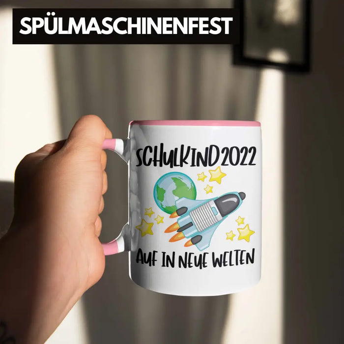 Schulkind 2022 Einschulung Mädchen Junge Geschenk Schultüte Tasse Schulstart 1 Schultag Schuleinführung Schulanfang Geschenkidee Lustig Rosa Trendation