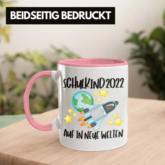 Schulkind 2022 Einschulung Mädchen Junge Geschenk Schultüte Tasse Schulstart 1 Schultag Schuleinführung Schulanfang Geschenkidee Lustig Rosa Trendation