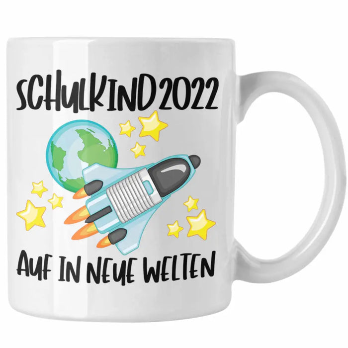 Schulkind 2022 Einschulung Mädchen Junge Geschenk Schultüte Tasse Schulstart 1 Schultag Schuleinführung Schulanfang Geschenkidee Lustig Weiß Trendation