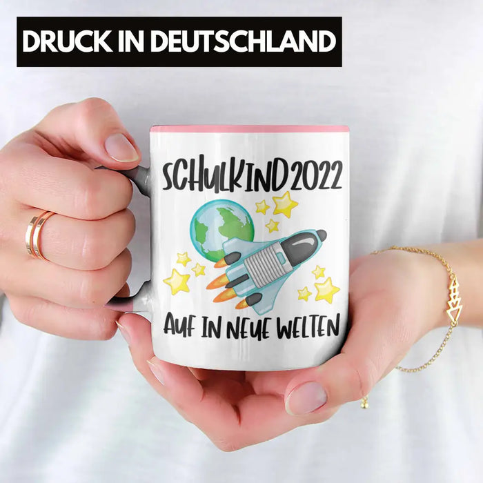 Schulkind 2022 Einschulung Mädchen Junge Geschenk Schultüte Tasse Schulstart 1 Schultag Schuleinführung Schulanfang Geschenkidee Lustig Rosa Trendation