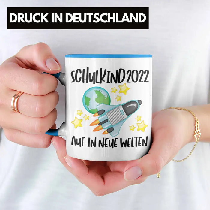 Schulkind 2022 Einschulung Mädchen Junge Geschenk Schultüte Tasse Schulstart 1 Schultag Schuleinführung Schulanfang Geschenkidee Lustig Blau Trendation