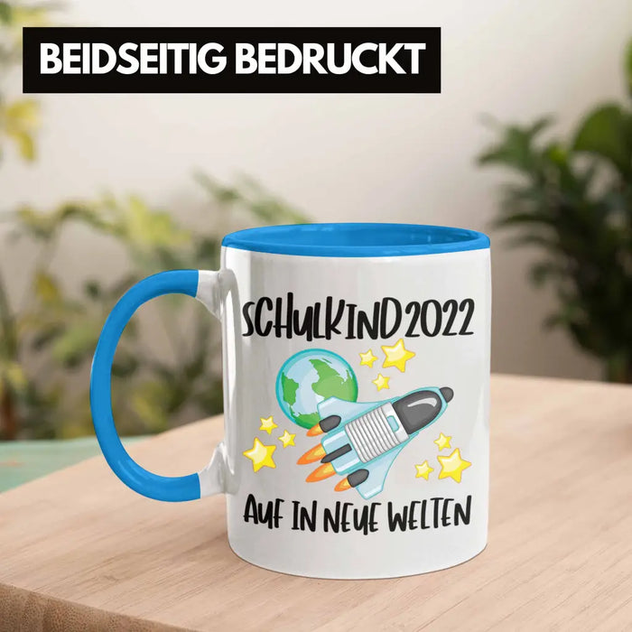 Schulkind 2022 Einschulung Mädchen Junge Geschenk Schultüte Tasse Schulstart 1 Schultag Schuleinführung Schulanfang Geschenkidee Lustig Blau Trendation