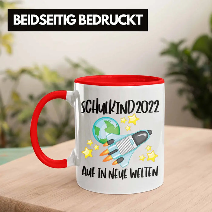 Schulkind 2022 Einschulung Mädchen Junge Geschenk Schultüte Tasse Schulstart 1 Schultag Schuleinführung Schulanfang Geschenkidee Lustig Rot Trendation