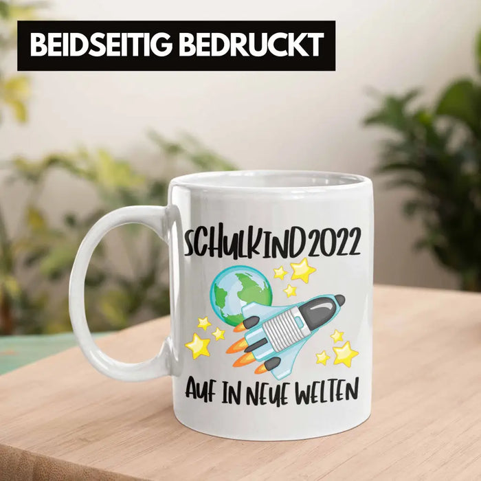 Schulkind 2022 Einschulung Mädchen Junge Geschenk Schultüte Tasse Schulstart 1 Schultag Schuleinführung Schulanfang Geschenkidee Lustig Weiß Trendation