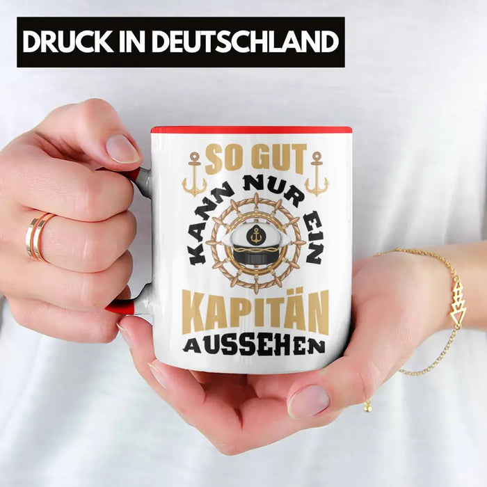 Segeln Geschenk Tasse Segler Geschenkidee Segelboot Kapitän Kaffeetasse Kaffeebecher So Gut Kann Nur Ein Kapitän Aussehen Rot Trendation