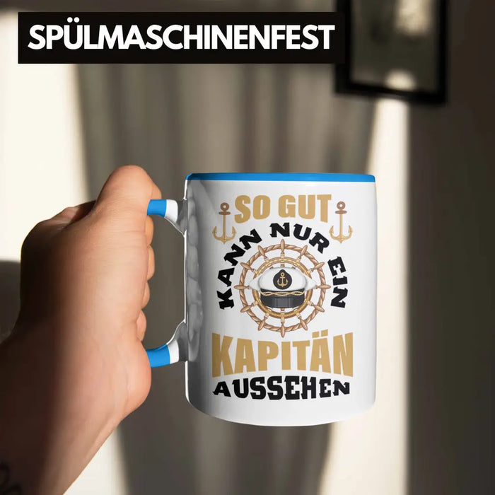 Segeln Geschenk Tasse Segler Geschenkidee Segelboot Kapitän Kaffeetasse Kaffeebecher So Gut Kann Nur Ein Kapitän Aussehen Blau Trendation