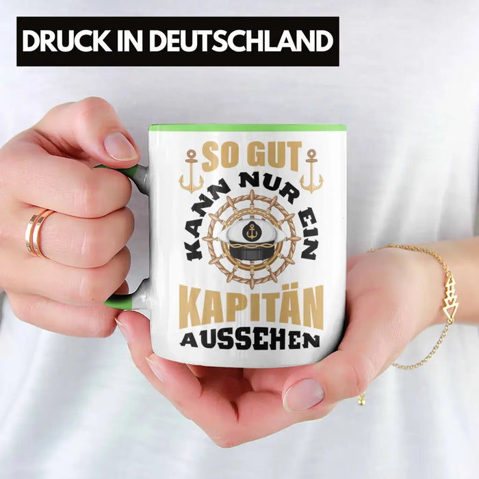 Segeln Geschenk Tasse Segler Geschenkidee Segelboot Kapitän Kaffeetasse Kaffeebecher So Gut Kann Nur Ein Kapitän Aussehen Grün Trendation